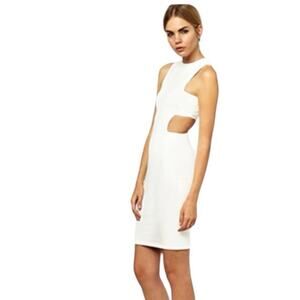 Solace London Lazark Cut Out Mini Dress Cream Ivory size 8